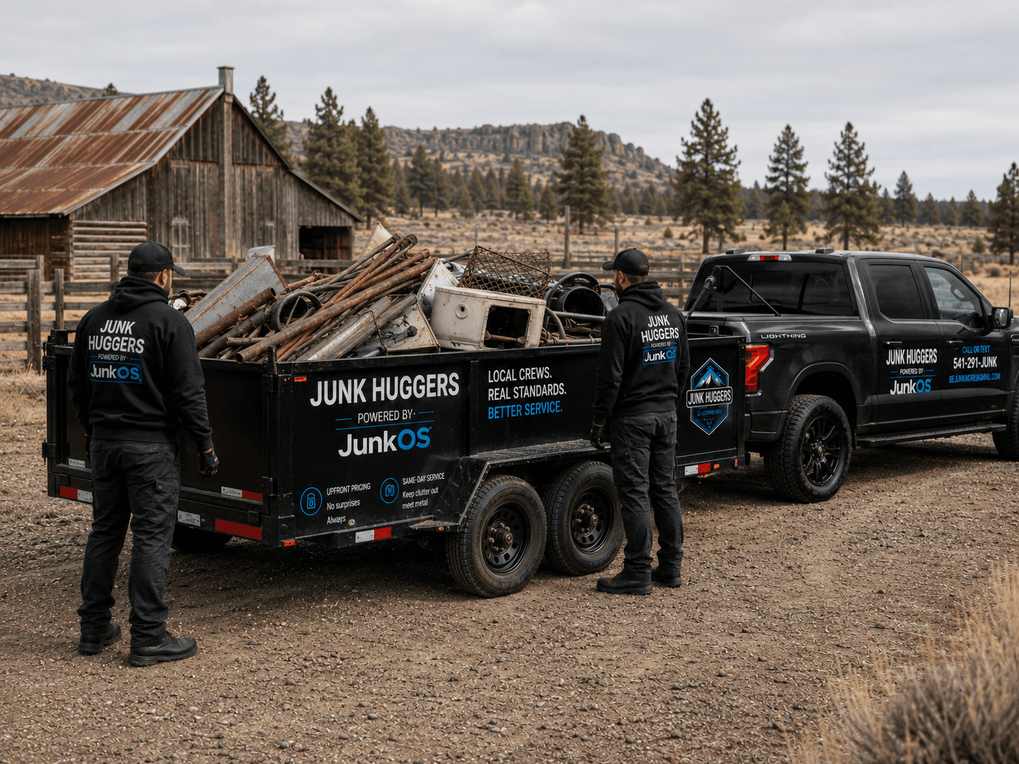 Junk Huggers crew loading scrap metal for recycling