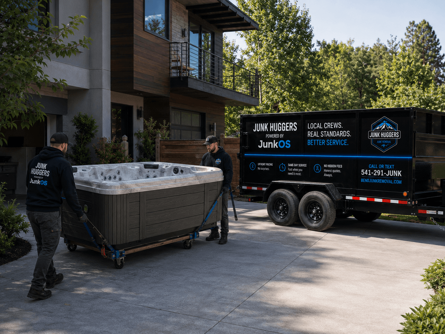 Hot tub removed by Junk Huggers